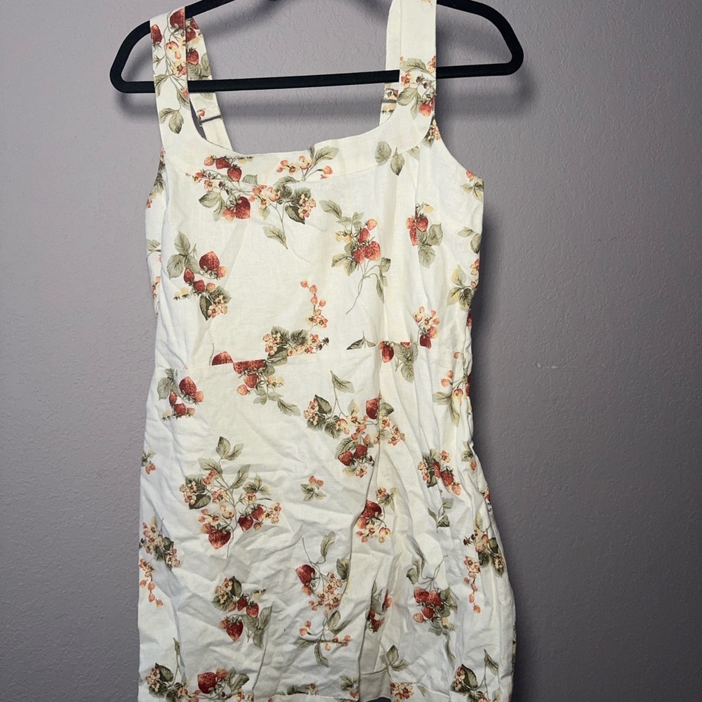 Abercrombie & Fitch Floral Mini Dress - Cream and Red